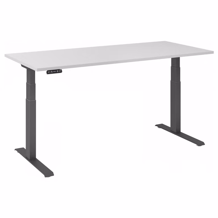 Scrivania regolabile in altezza XDKB | 2 motori | 120 - 180 cm | elettrica, dimensioni piano d'appoggio:180 x 80 cm, colore piano d'appoggio:grigio, colore struttura:grafite