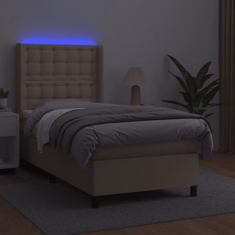 Maison Exclusive - Letto box spring con materasso e LED cappuccino 100x200 cm in