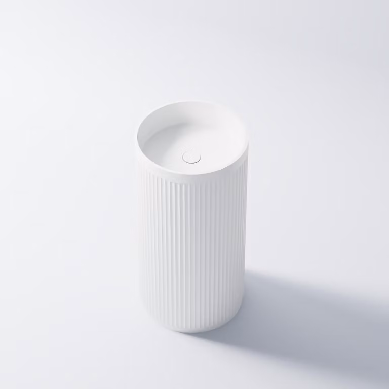 Steinberg Série 740 Lavabo au sol, rond, sans trop-plein, 450x450x900mm, SOLIDSurface, 7406500W, 7406500W