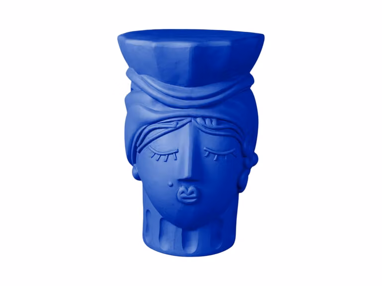 Testa di Moro Terracotta Stool Woman - Blue