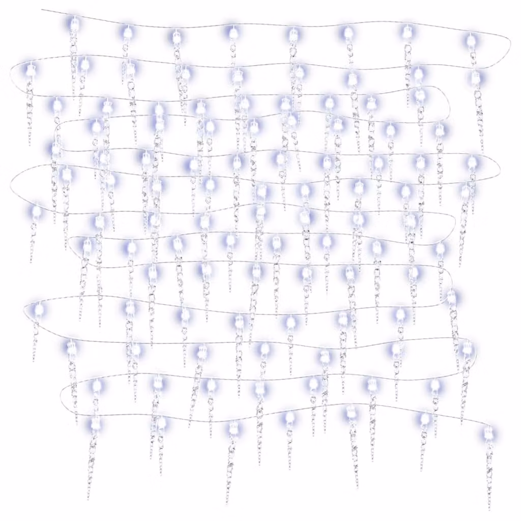 Luci di Natale a forma di ghiacciolo 200 LED Bianco freddo 20 m Acrilico PVC