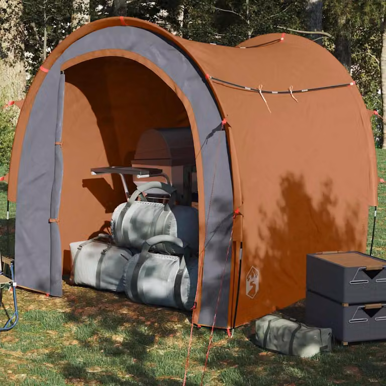 vidaXL Tenda Portaoggetti Impermeabile Grigio e Arancione