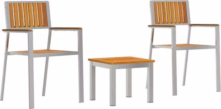Set da Pranzo per Giardino 3 pcs Marrone