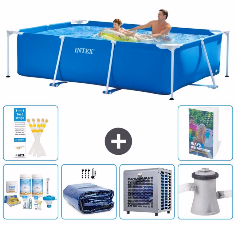 Piscina fuori terra rettangolare - 260x160x65 cm - composta da 5 elementi - modello S128