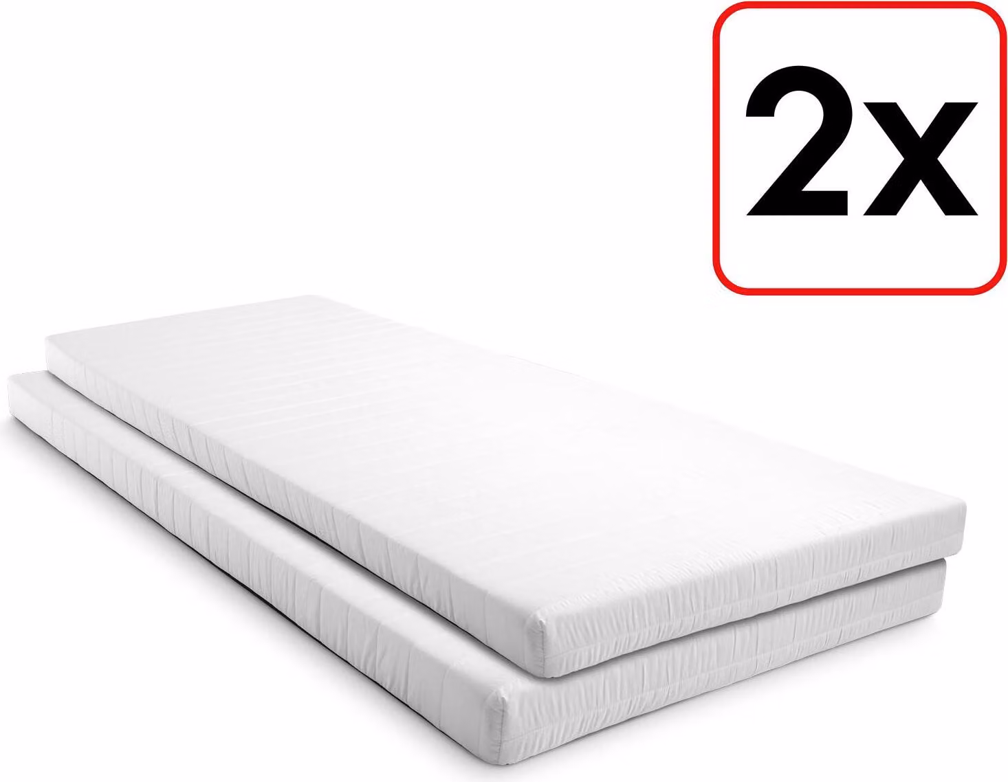 Materasso in schiuma comfort K10 100 x 200 cm, altezza 10 cm, grado di rigidità H3, twin set