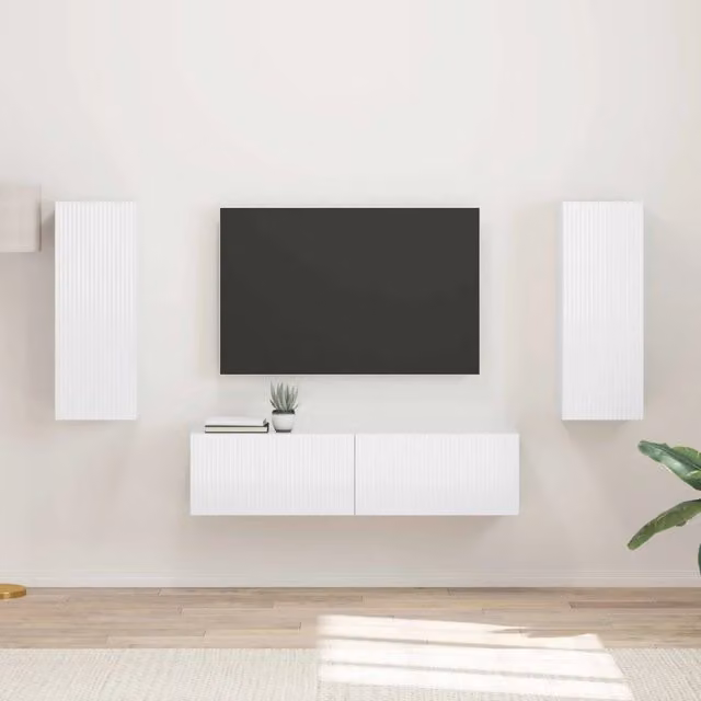 Set mobile TV 2 pz Bianco Lucido 3408974