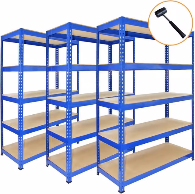 Scaffalatura da Garage e Officina Monster Racking in Acciaio Blu L: 160 cm, H: 160 cm, P: 60 cm – 1