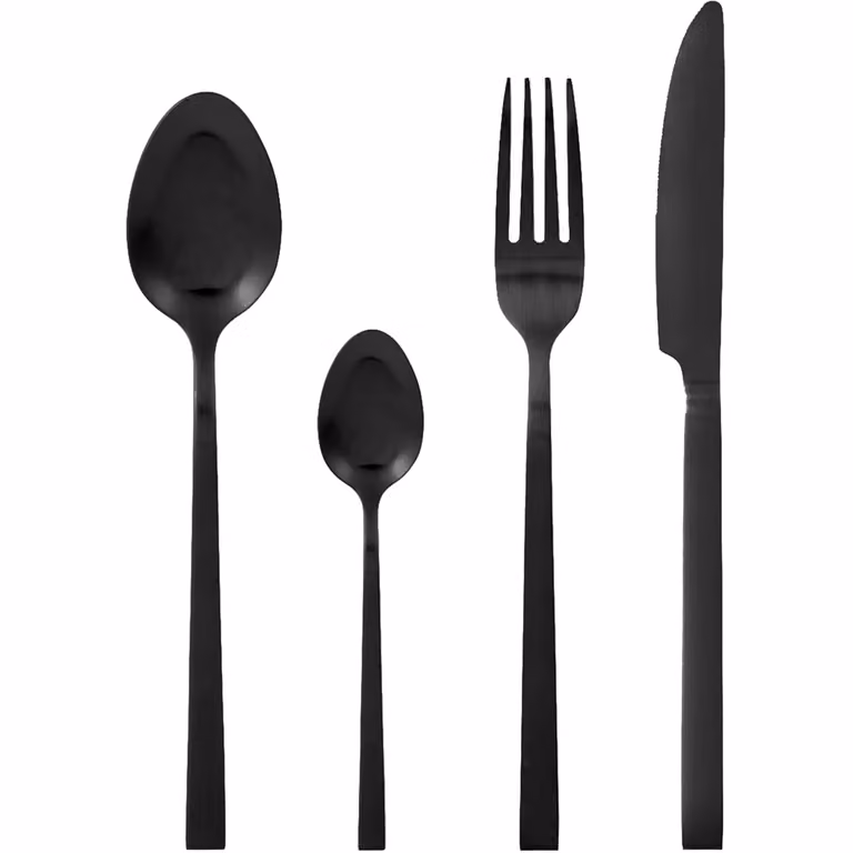 Servizio posate GUSTO CASA Amaris in acciaio inox nero opaco, 24 pezzi