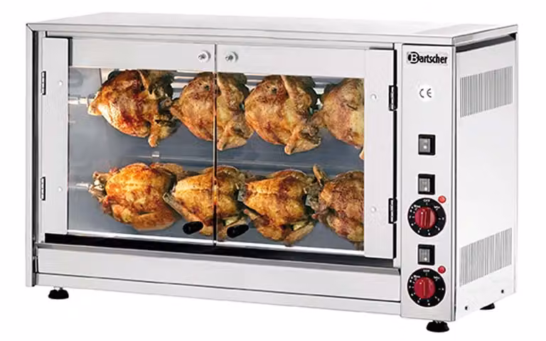 Bartscher grill elettrico per polli P8N 2 spiedini per 8 polli