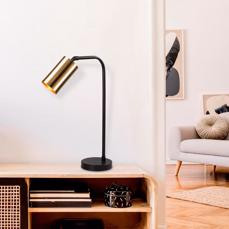 Opviq, Emek - 5081-US, lampada da tavolo, CORPO IN METALLO, nero, 52 x 15 x 15 cm