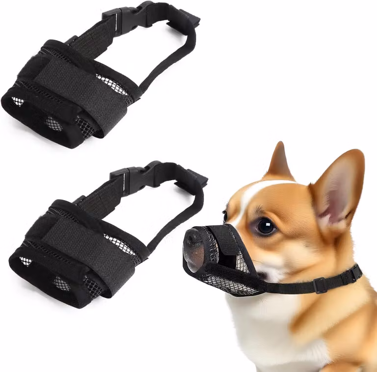 Museruola per cani taglia media, realizzata in rete traspirante, confezione da 2, adatta a cani di piccola e media taglia