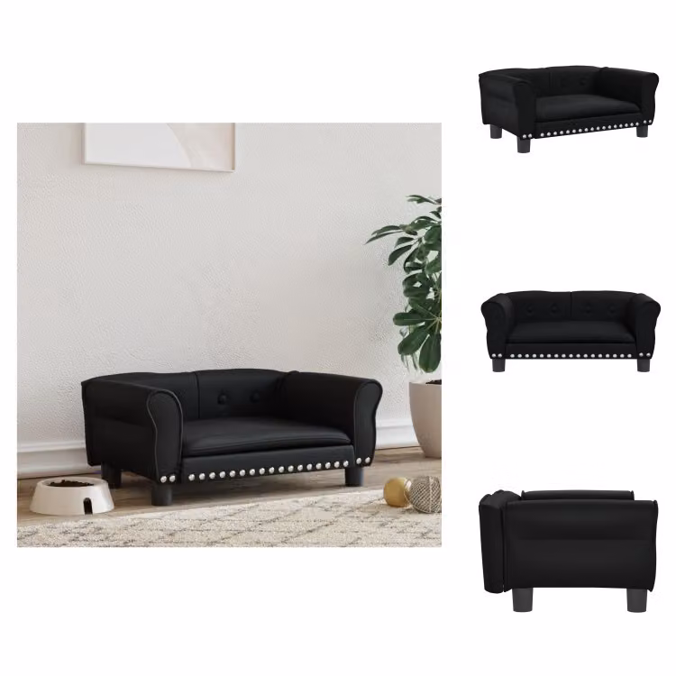vidaXL Letto per cani nero 70x45x30 cm in Pelle finta - Letti per cani