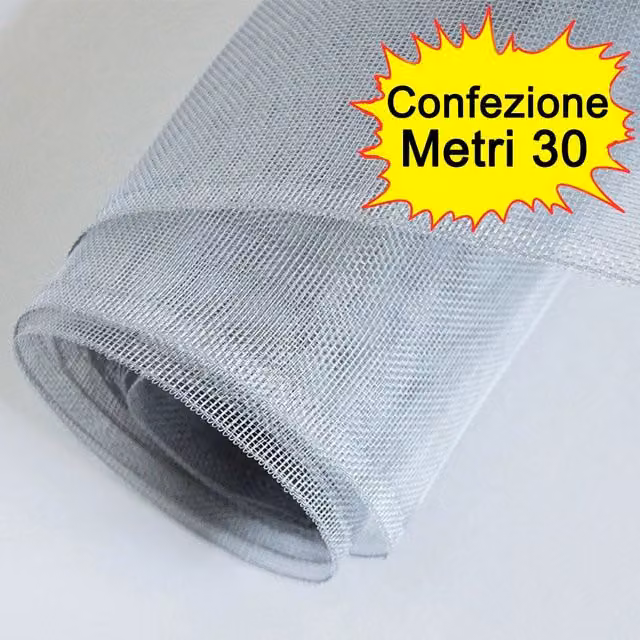 Rete zanzariera in alluminio AZIMUTHBRICO colore argento, Altezza: 150 cm, Lunghezza: 30 m