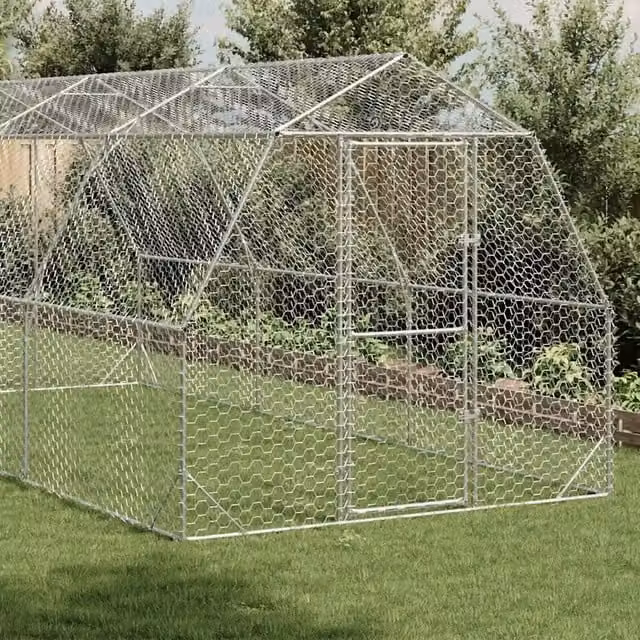 Recinto per polli Videx in acciaio zincato color argento L: 6 m, P: 2,5 m, H: 2,25 m – 1