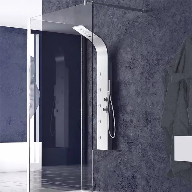 Pannello colonna doccia idromassaggio, con cascata, acciaio inox Sicena Chinata