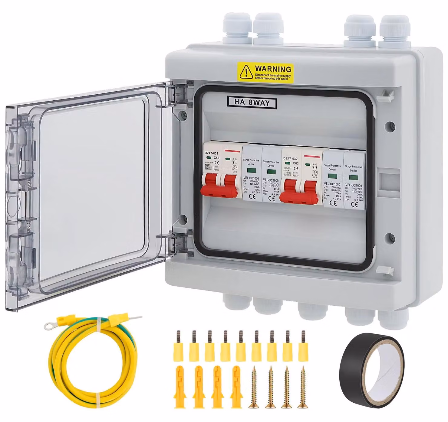 Interruttore di separazione PV-DC - Protezione da sovratensione - 40 A - 1000 V DC - 2 poli - 20–40 kA - Grado di protezione IP65