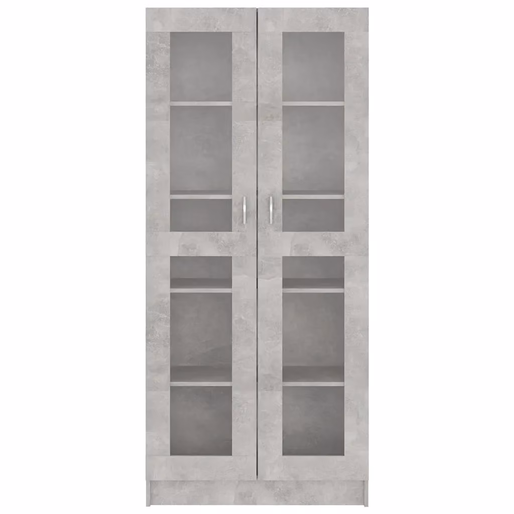 Vetrina e libreria contemporanea HELLOSHOP26 in legno composito e vetro grigio opaco, L: 82,5 cm, P: 30,5 cm, H: 185,5 cm – 2