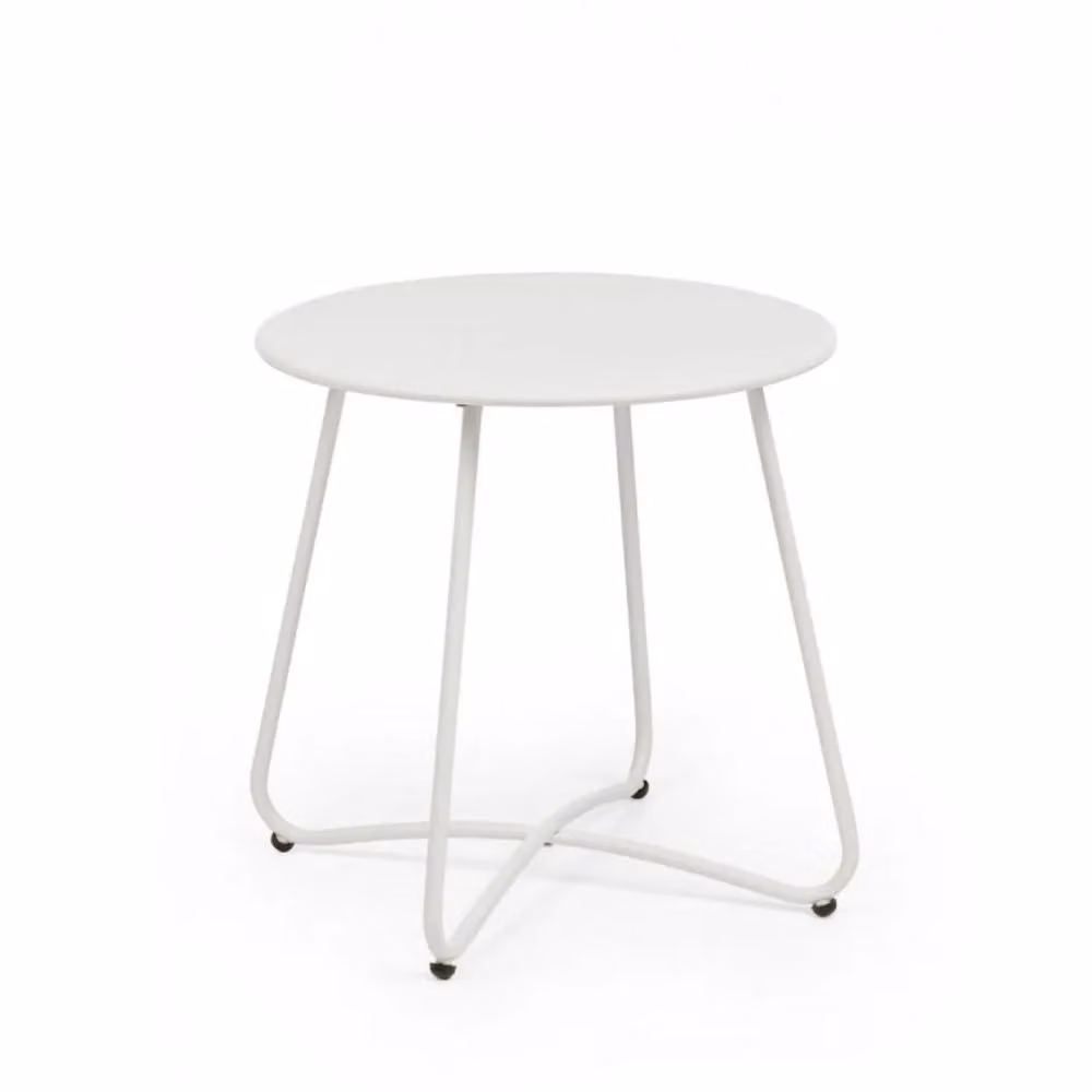 Tavolino rotondo AUSTIN in acciaio bianco