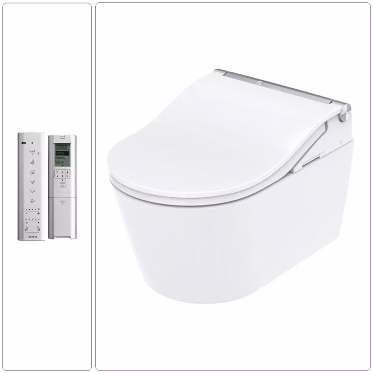 TOTO Washlet RW WC con doccetta SET Vetroceramica, sedile WC e telecomando