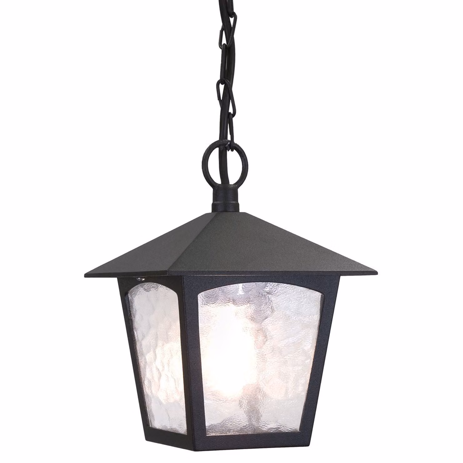 Lampada a sospensione per esterni nera IP43 E27 vetro alluminio lampada rustica per esterni giardino terrazza