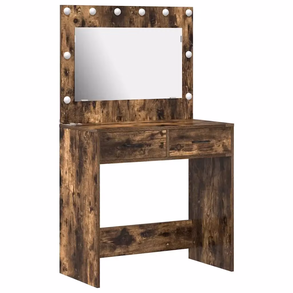Tavolo da trucco vidaXL in rovere marrone con finitura opaca L: 78,5 cm, P: 41 cm, H: 135 cm – 2