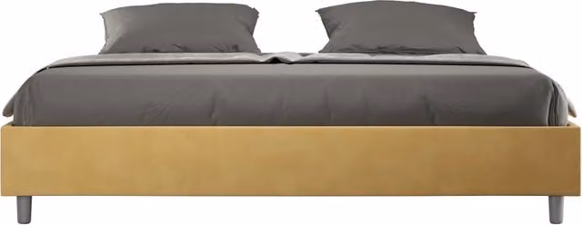 BS COM Letto con rete imbottito 180x200 microfibra ocra