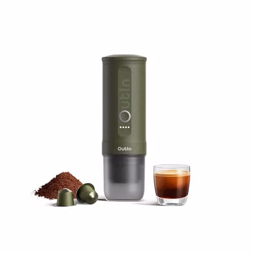 OutIn Nano Macchina da caffè espresso elettrica portatile, Forest Green