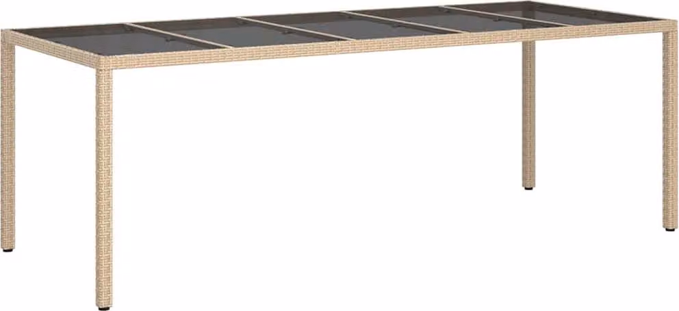Tavolo da Giardino Beige 250 x 100 x 75 cm polyrattan