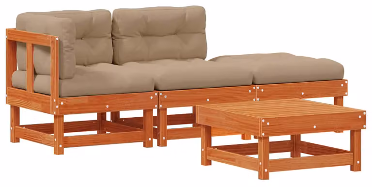 Set Lounge da Giardino 4 pcs Marrone Cerato