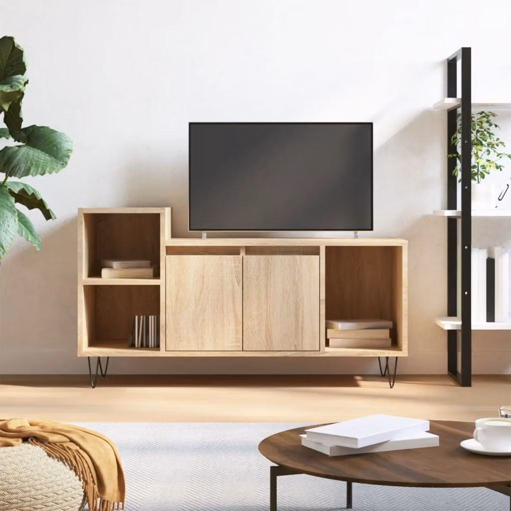 Mobile per TV vidaXL in Rovere Sonoma e Legno Multistrato, L 100 x P 35 x H 55 cm