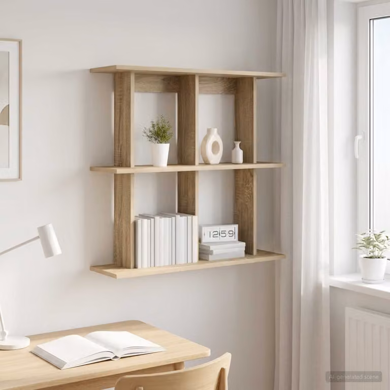 Scaffale da parete moderno vidaXL in Rovere Sonoma, L 100 x P 20 x H 75 cm