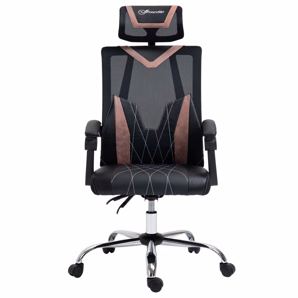 Sedia da Ufficio Ergonomica XYLO Rosa con Supporto Lombare, Cervicale e Schienale in Rete Traspirante L/P/H: 58 x 62.5 x 112-120 cm – 2