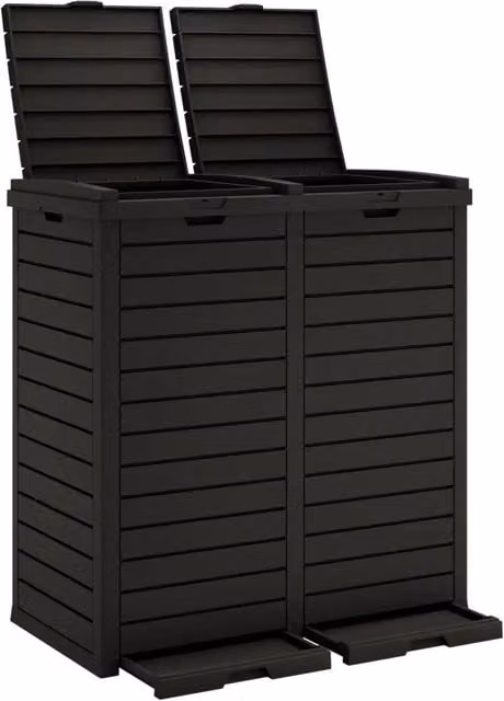 Cestino per Rifiuti da Esterno Nero 78x41x86 cm Polipropilene CFW7507676