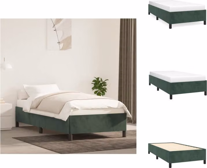 vidaXL Struttura letto verde scuro 80x200 cm in velluto - Letti e strutture letto