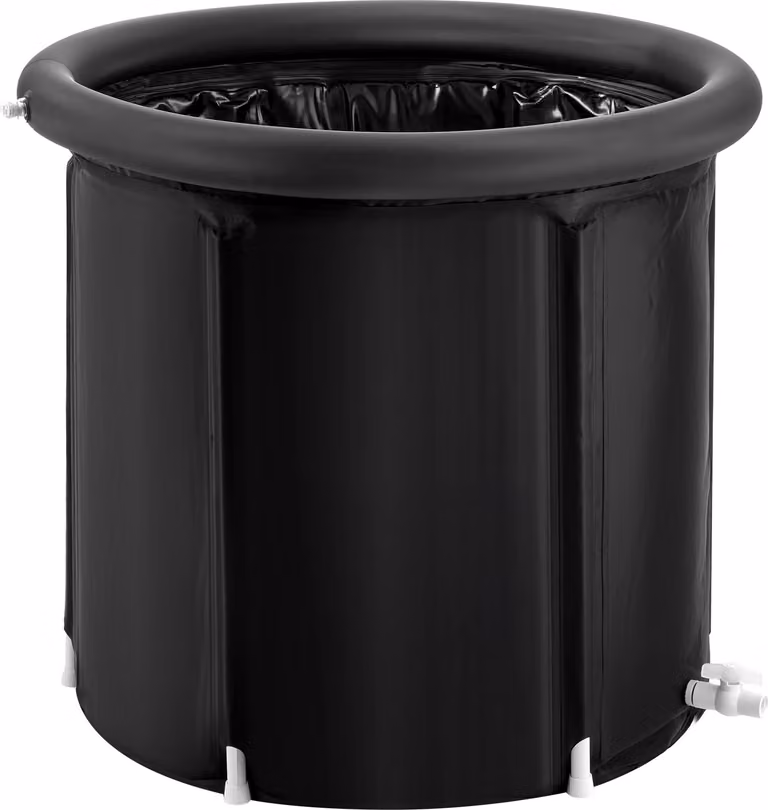 SucceBuy vasca per il ghiaccio, vasca per immersione terapeutica in acqua fredda da 85 cm per atleti, vasca gonfiabile portatile pieghevole da 330 litri con copertura, barile di ghiaccio ricreativo all'aperto per adulti