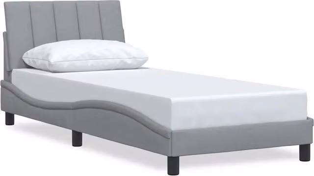 Letto singolo Hanko in tessuto grigio chiaro per adulti L/P: 90 x 190 cm