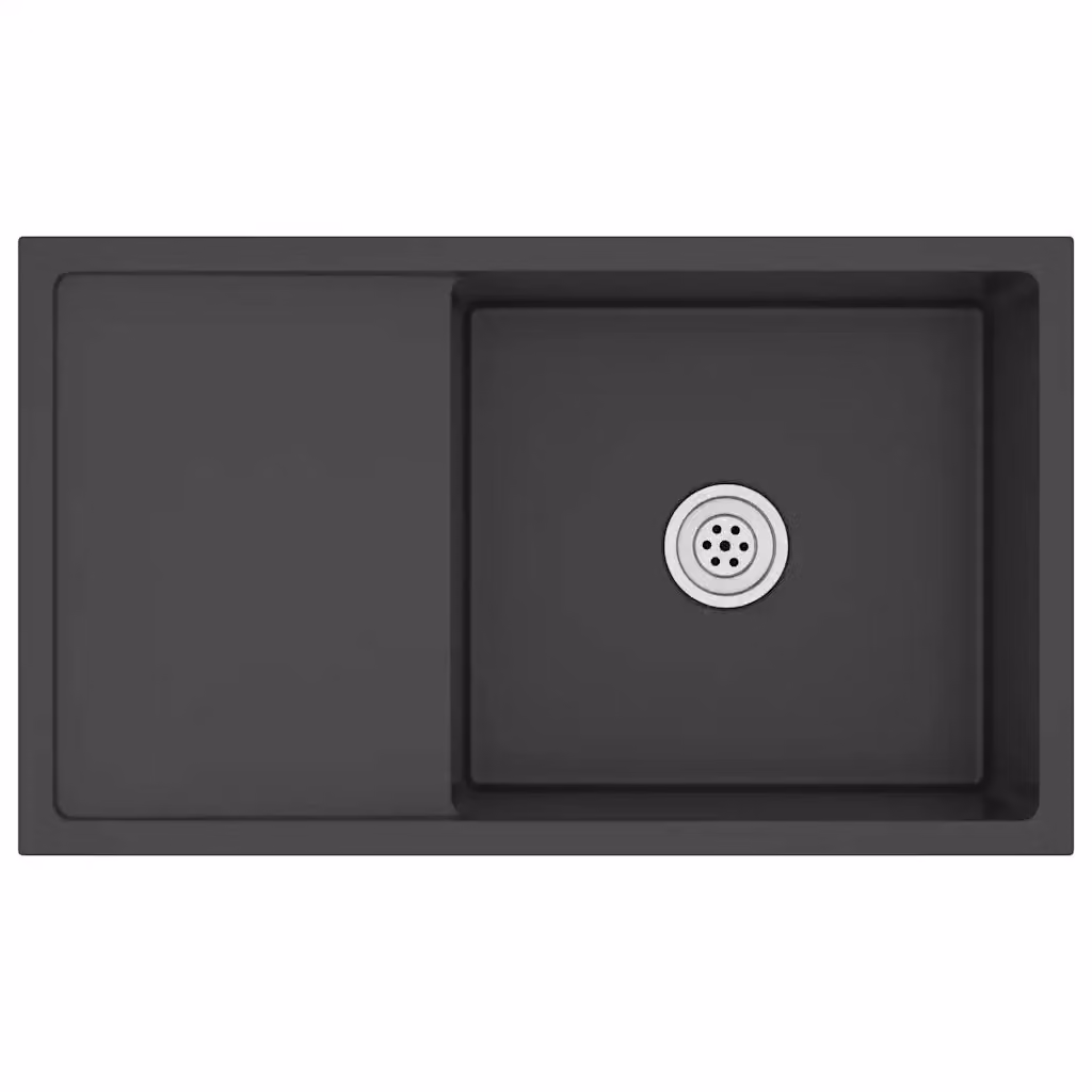 Lavello da cucina in acciaio inox nero vidaXL L/P/H: 75 x 44 x 20 cm – 2