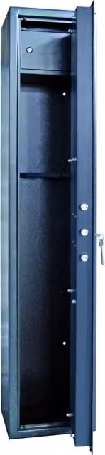 Armadio Portafucili Top Security Utilia con 3 Posti, in Acciaio, L: 30 cm, P: 25 cm, H: 148 cm, Grigio e Nero
