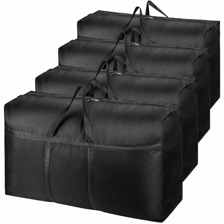 Confezione da 4 contenitori di stoccaggio extra-largi da 180 litri con coperchio - colore nero