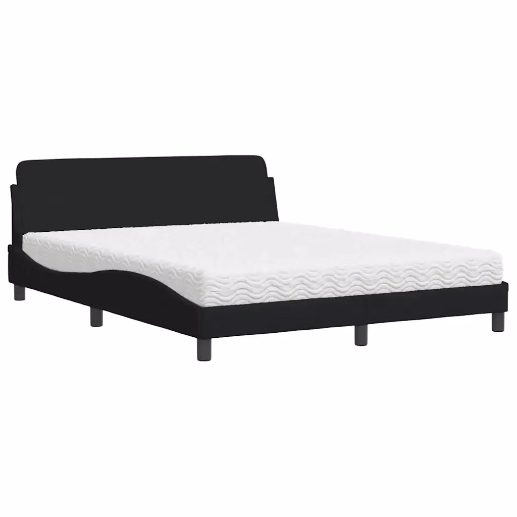 Letto moderno vidaXL con materasso in schiuma e cassetti, colore nero e bianco, L/P/H: 218 x 160 x 165 cm – 2