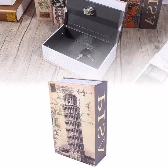 Portagioie con cassetti, design Torre di Pisa, acciaio inossidabile, serratura, portagioie