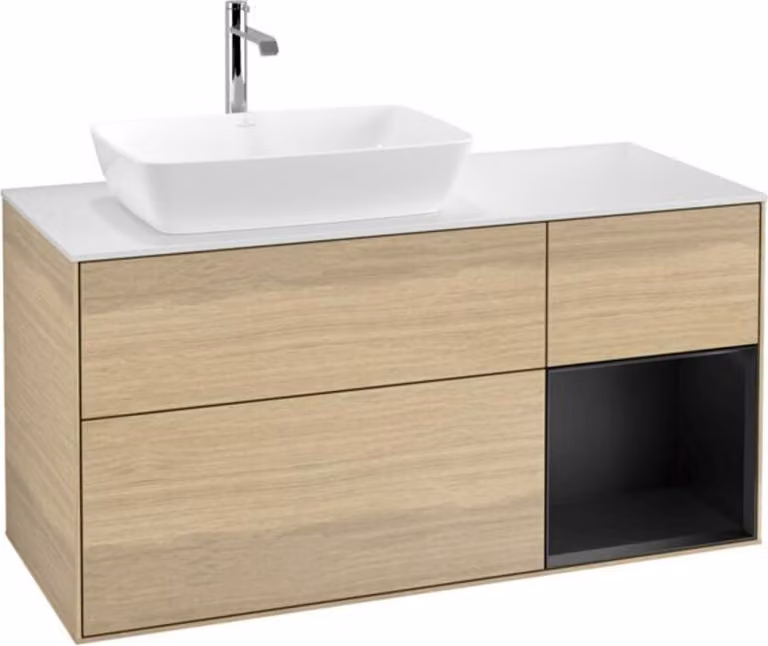 Mobiletto V&B Finion 120 cm, Pl wh. m, Reg bla m Lac, Oa ven