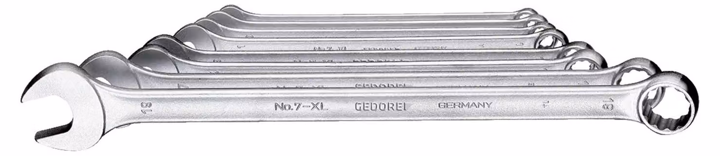 GEDORE 7 XL-080 Set di chiavi combinate, extra lunghe, 8 pezzi 8-19 mm, 6104880