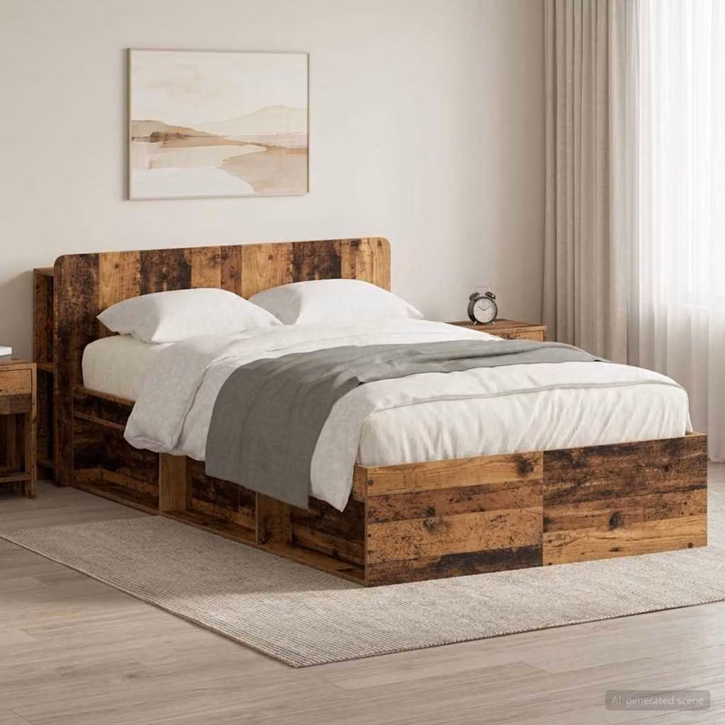 vidaXL Letto con cassetti in legno color marrone L 120 x P 200 cm