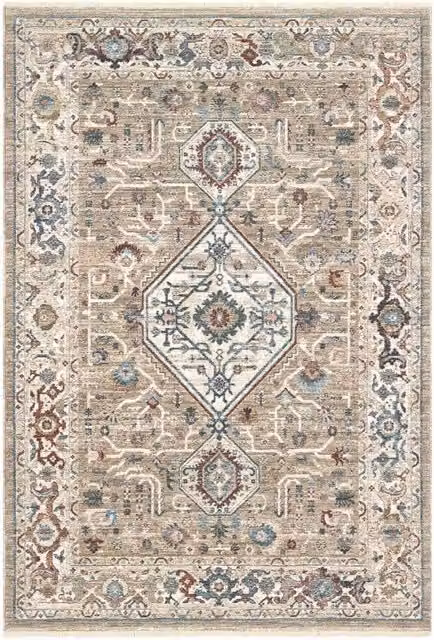 Tappeto orientale MURCIA J9642-E22575 cm.200x310 motivo persiano stile classico tradizionale colore avorio beige per salotto soggiorno camera da letto