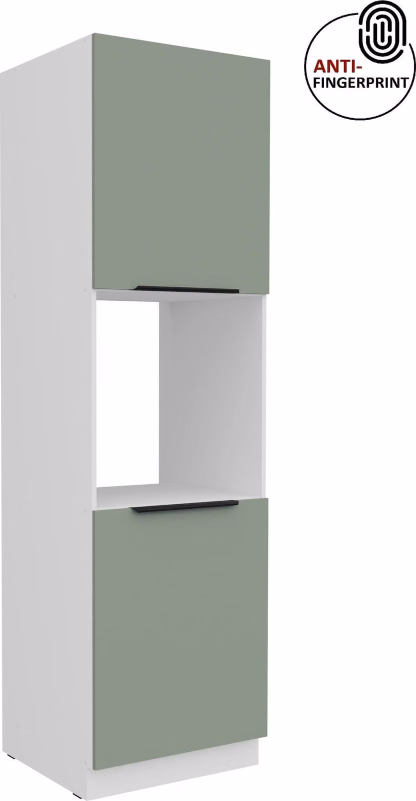 Armadio alto da cucina da 60 cm, cucina ARIA in acquamarina ultra opaca + bianco opaco, frontali di alta qualità con rivestimento anti-impronta, mobile da cucina con chiusura ammortizzata