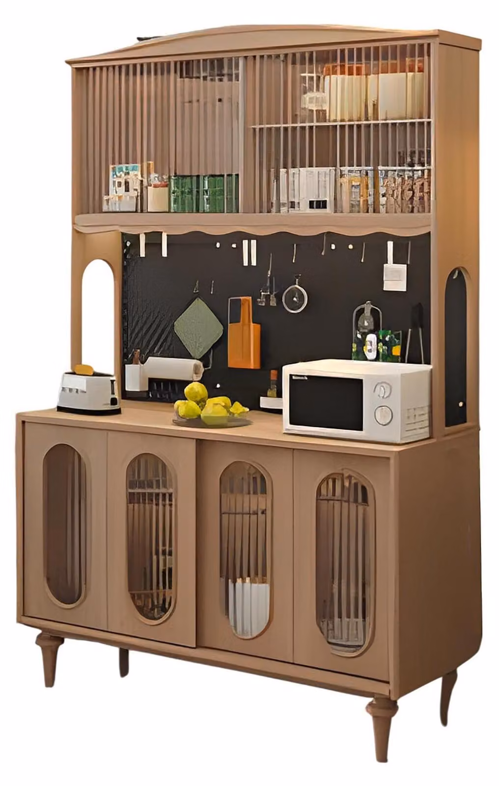 Buffet da cucina in legno marrone di design. Elegante mobile da buffet. Mobili di pregio