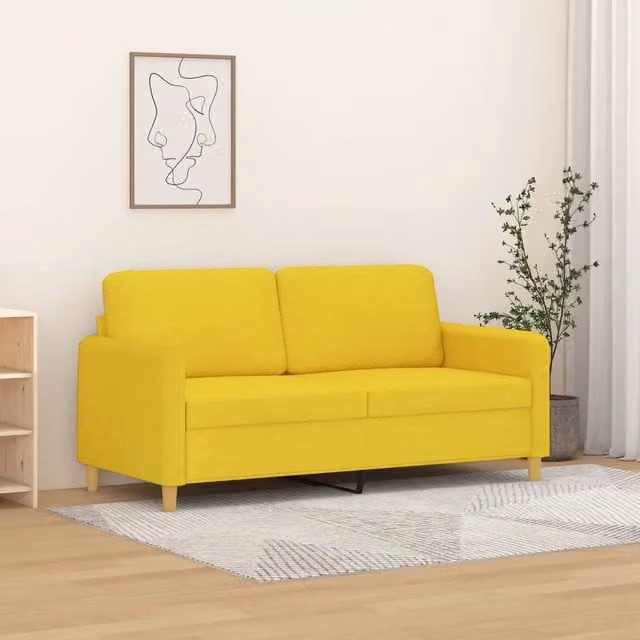 Divano moderno vidaXL in tessuto giallo con struttura in metallo per il tuo soggiorno