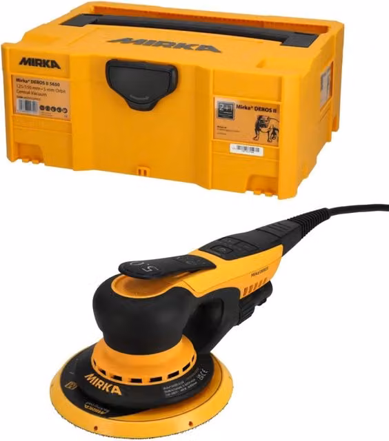 Levigatrice Orbitale Mirka Deros II 5650 EU Gialla con Valigetta Ø 125/150mm