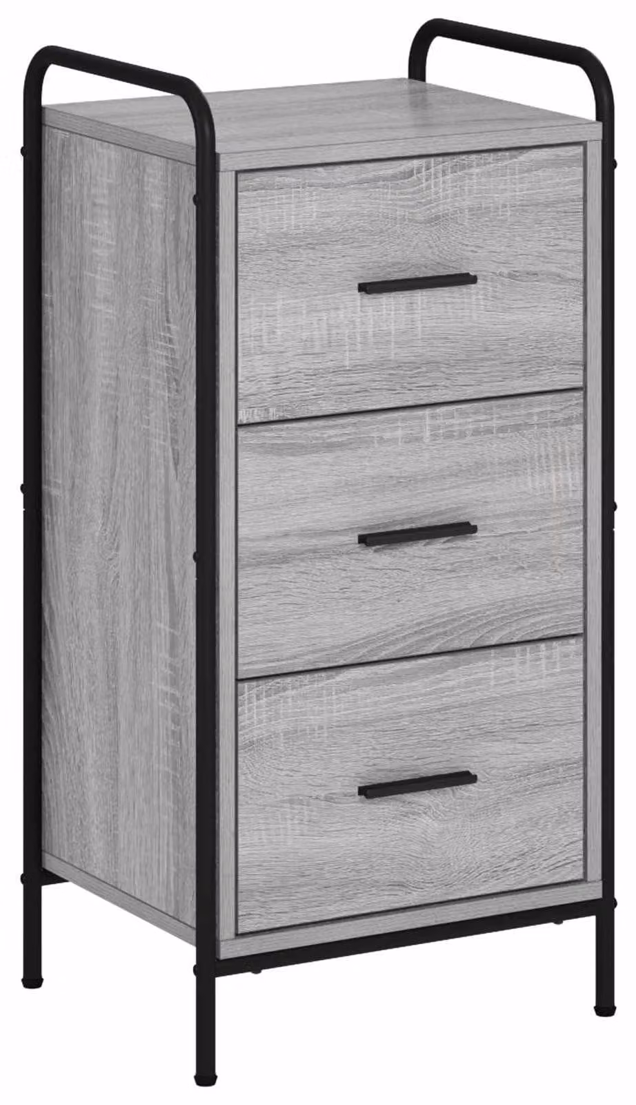 Mobile contenitore Sonoma grigio, 97 x 33 x 81 cm, realizzato in materiale composito di legno